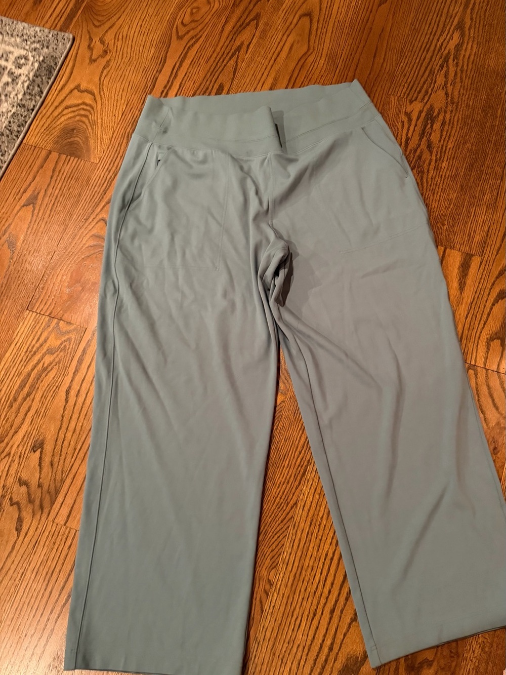 Athleta Ribbed Waistband Leggings in Dusty Teal